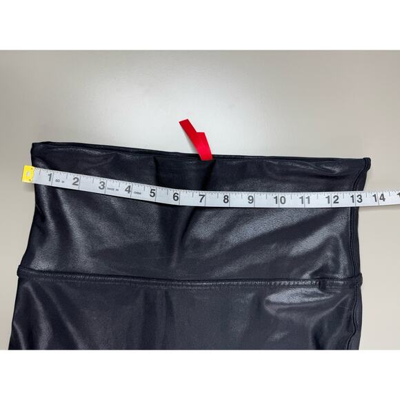 Spanx SPANXshape Faux Leather Leggings Women's L Black Pull On Rock Goth Glam - Picture 3 of 12